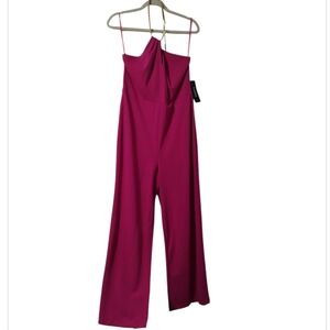 Bebe Fuchsia Halter Jumpsuit Size L